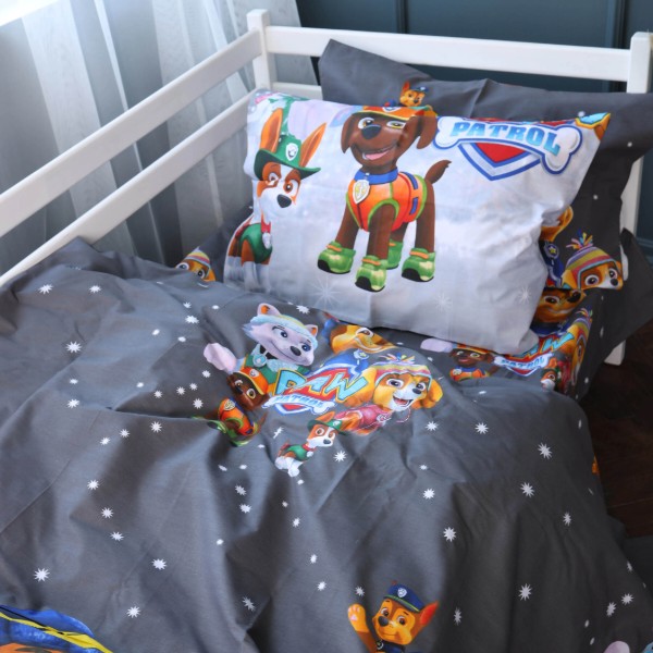 Фото - Комплект постельного белья детский MirSon 110x140 см Kids Time 17-0795 Paw Patrol Winter gray Бязь (2200011429533)